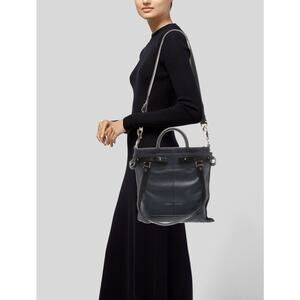 Proenza Schouler Womens Leather Top Handle Crossbody Bag Blue Casual Travel